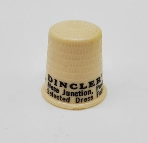 Ditale Pubblicitario Vintage Cucito Plastica Dincler's Tessuti Colorado - Foto 1 di 6
