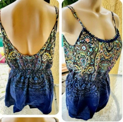 Victorias Secret Rare Vintage M romper shortie navy swim coverup  Jumpsuit Blue - Image 1 of 4