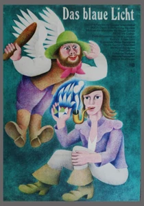 Das blaue Licht Märchenfilm Defa DDR Grimm 1976 Grafik Schönfeld 82x57 cm P1013 - Bild 1 von 2