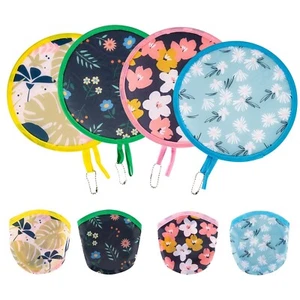 4 Pcs Foldable Hand Fan, 4 Styles Compact Cooling Fans, Handheld Colorful Flo... - Picture 1 of 7
