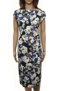 Alannah Hill 16 Floral Print Sheath. Stretch Fabric . Lined. 2 Way Back Zipper - Picture 1 of 7