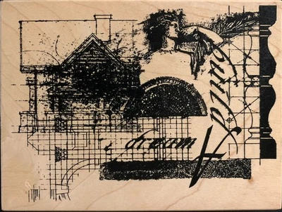 Sello grande de goma Club Scrap Architecture Build A Dream Collage Foto 1 de 3