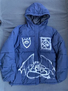 Goodfellow & Co. Blue Puffer Jacket With Hood Men’s  XL - BAWR Dragon - Picture 1 of 7