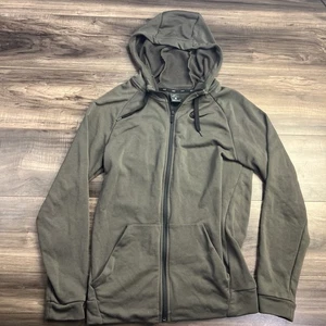 Nike Dri-Fit Jacket Mens Small Full Zip Gray Logo Training Hoodie Pockets - Picture 1 of 7