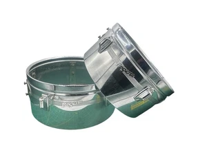 Set Of 2 Rogers Timable Shells - Drums - Chrome - Stainless Steel - Picture 1 of 14