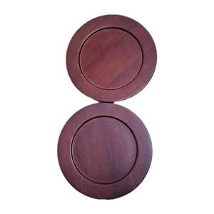 Furio Home Wooden Ware Solid Wood Charger Plate Decor Platter 13" Set Of 2 - Picture 1 of 6