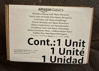 Wireless Mouse with Nano Receiver Amazon Basics Brand New In Box - Image 1 of 2