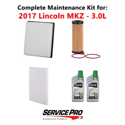 2017 Lincoln MKZ 3.0L Complete Cabin, Air & Oil Filter Kit (5W-30) - Image 1 of 4
