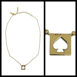 Collar Kate Spade Pala Colgante Color Dorado Delicado Recortado Cuadrado Agujero Punzón - Imagen 1 de 9