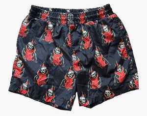 SSS World Corp Mother Print Skull Flame All Over Print Badehose Shorts L - Bild 1 von 4