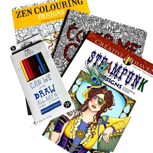 Lot Of 3 Adult Coloring Books Mixed Lot and 24 water color pencels - Bild 1 von 23