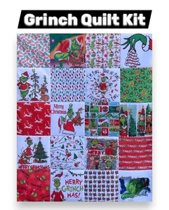 Kit de edredón de Navidad Grinch - Paneles de tela para acolchado tramposo - Imagen 1 de 4