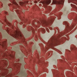 NOTTINGHAM, DAMASK PATTERN LUREX BURNOUT VELVET UPHOLSTERY FABRIC BY THE YARD - Picture 1 of 8