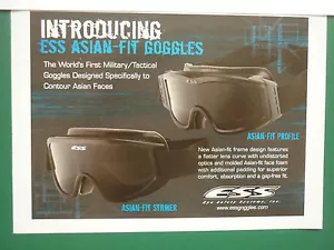 8/2007 PUB ESS EYE SAFETY SYSTEMS MILITARY TACTICAL GOGGLES ASIAN FACES AD - Foto 1 di 1