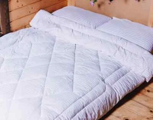 Natural Wool Comforter White, Sheep Wool Filled Blanket, Cotton Batiste Cover - Picture 1 of 10