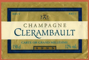 1995-Etiquette Champagne brut millésime(150Cl)Clerambault-R.329 - Imagen 1 de 1