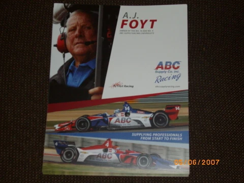 2019 A.J. FOYT #14 / #4 ABC SUPPLY NTT INDY CAR SERIES POSTCARD Cover