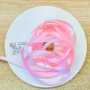 Pearl Pink colour Double Ribbon Full 100 Yard Roll-100% Polyester - 3/8" 9cm - Picture 1 of 1