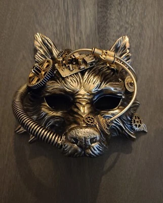 Máscara de plástico Steampunk Wolf/Fox NUEVA DORADA  Foto 1 de 3
