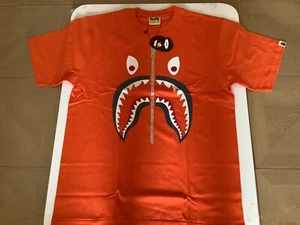 Authentic a bathing ape bape mad shark tee t shirt men’s L orange new - Picture 1 of 7