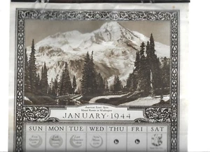 WHITE & WYCKOFF'S DISTINCTIVE STATIONERY 1944 CALENDAR - AMERICAN SCENIC SPOTS - Picture 1 of 5