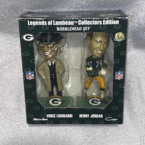 NFL VINCE LOMBARDI HENRY JORDAN GREEN BAY PACKERS BOBBLEHEAD 50TH ANNIVERSARY Cover