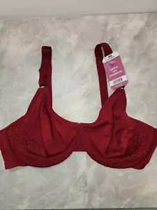 Reggiseno Olga Warner's Gentle Lift copertura completa taglia 40D #5001 ROSSO nuovo con etichette - Foto 1 di 6