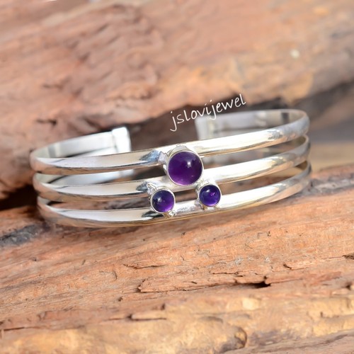 VALENTINO Bracciale multi pietra preziosa ametista argento sterling 925 regalo per fidanzata