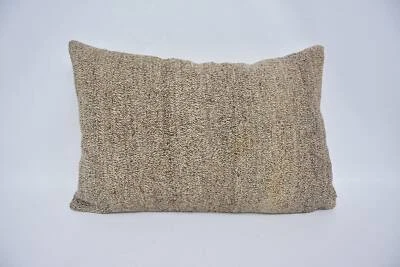 Almohada gris 16"x24" falsa, almohada de diseño de interiores, almohada de alfombra étnica Kilim Foto 1 de 4
