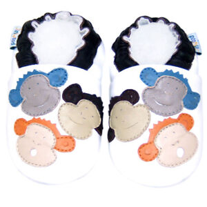 Jinwood Soft Sole Leather Baby Shoes Boys Girls Toddler Infant Kid Monkey 0-6M