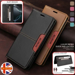 For iPhone 16e 15 14 13 12 11 Pro Max SE/8/7 Plus Wallet Case Leather Flip Cover - Picture 1 of 82
