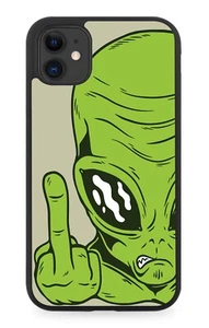 Unhöfliche Alien Gummi Handyhülle lustig Neuheit Aliens fluchen Mittelfinger i918 - Bild 1 von 2