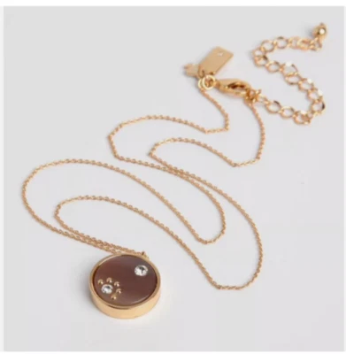 Kate Spade Out of Her Shell Tortoise Shell Color Circle Pendant Necklace NWT - Image 1 of 4