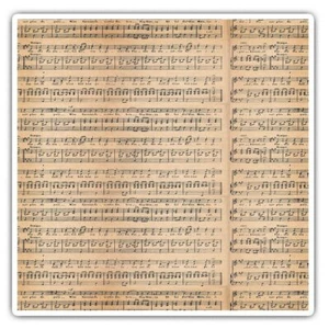 2 x Stickers Carrés 10 cm - Ancienne partition musicale chansons musicien #45916 - Photo 1/9