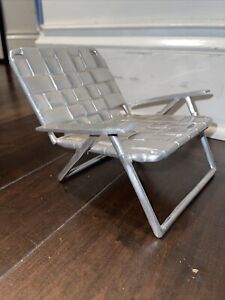 Mariposa Aluminum Beach Chair Cocktail Size Napkin Holder  Silver