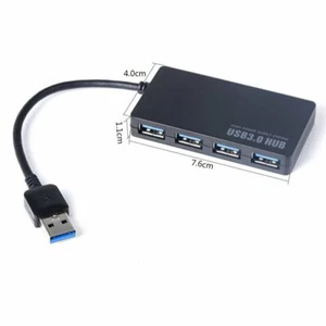 4-Port USB 3.0 Hub 5Gbps Portable Compact for PC Mac Laptop Notebook Desktop - Picture 1 of 7