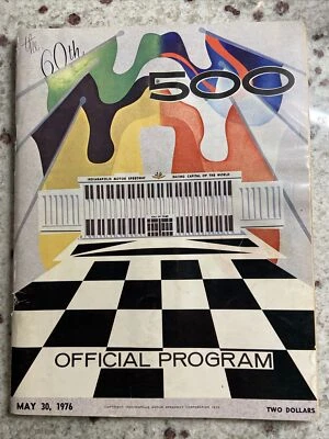 1976 Indy 500 program.  AJ Foyt.  Bobby Unser. - Image 1 of 4