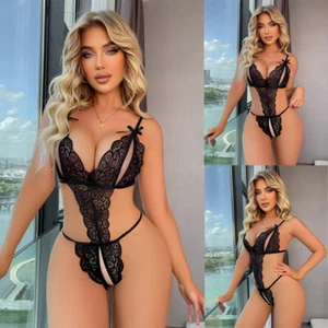 Women's Sexy Lingerie Lace Sheer Bodysuit Babydoll Sleepwear Nightwear Underwear - Picture 1 of 10