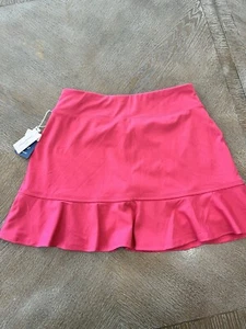 Neu mit Etikett Tommy Bahama Hot Pink Golfrock/Skort kleine Taille 30” Länge 15” Rüschensaum - Bild 1 von 6