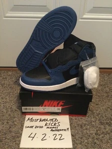 DS 2022 Nike Air Jordan Retro 1 Hi OG Dark Marina Blue Sz 5Y - Picture 1 of 10