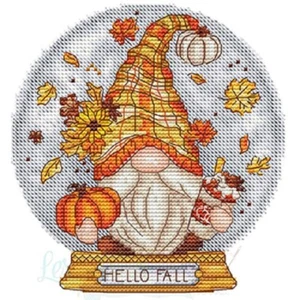 Snow Globe Fall Gnome~Les Petites Croix De Lucie - Picture 1 of 1