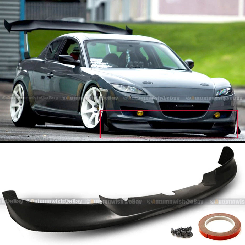 For: 04-08 RX8 RX-8 Unpainted Urethane Sport Style PU Front Bumper Lip Body Kit - Image 1 of 1