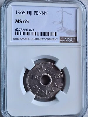 Fiji 1 Penny 1965 NGC MS 65 - Image 1 of 2