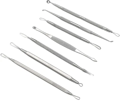 CAR-TUNINGSDE 7 teiliges Profi Gesicht Mitesser Entferner Pinzette Komedonenquetscher Set