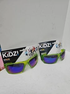 Foster Grant KIDZ Green Frame Sunglasses, Blue Mirror Lens X2 - Picture 1 of 3
