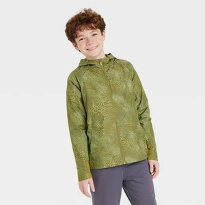 All In Motion Kids Zip-Up Winter Hooded Lightweight Rain Jacket Quilted - Picture 1 of 6