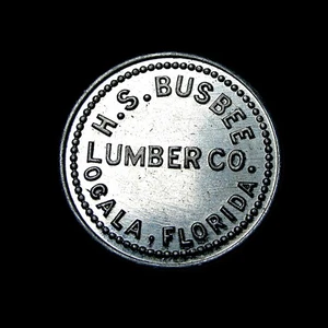 HS Busbee Lumber Co Ocala FL Bueno para 5c 5 centavos gema BU ficha rara de colección - #242K - Imagen 1 de 2