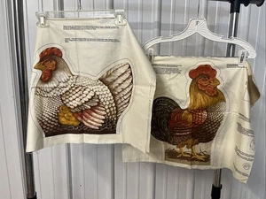 Vintage Cranston Druck ausgeschnitten 15" Hahn & Henne Kissen Türstopper Nähen Paneele - Bild 1 von 8