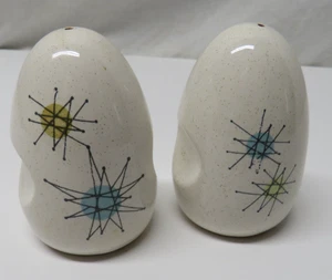 Vintage Franciscan Atomic Starburst Mid-Century Design 3-5/8” Salt & Pepper Set - Picture 1 of 4