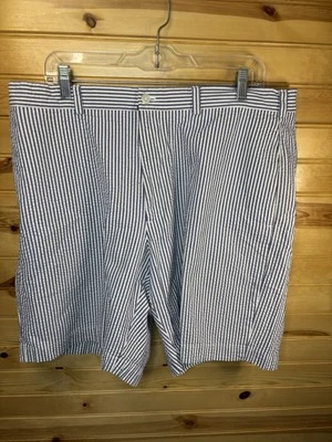 Brooks Brothers 346 Shorts Mens 38 Blue & White Stripe Seersucker 100% Cotton - Image 1 of 4